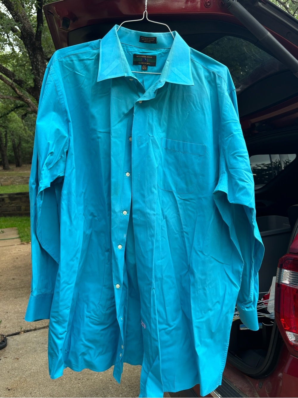 Men's Turquoise Dress Shirt - Classic Long Sleeve